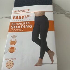 Warner’s Easy Does It Seamless Shaping Heather Leggings S / M Denim Heather New